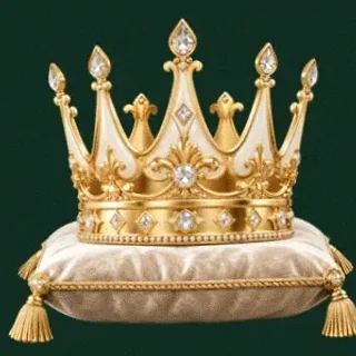 Gold crown on cushion — Voltrush