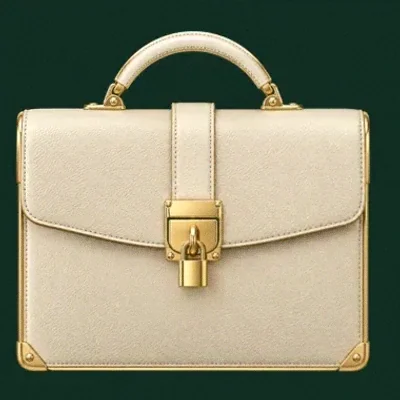 Locked leather briefcase — Voltrush