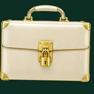 Locked leather briefcase — Voltrush